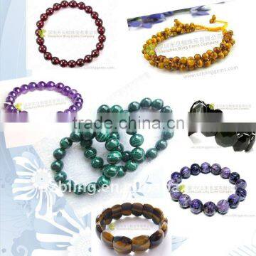 Lowest price fashion semi precious stone beads bracelets