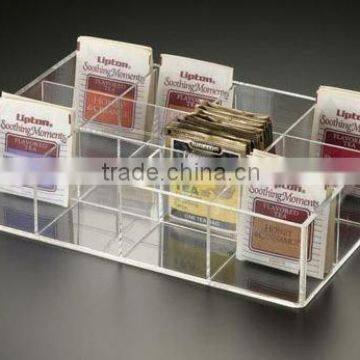 Acrylic Tea Bag Drawer Tray with 12 Compartments/ collection box C1019408