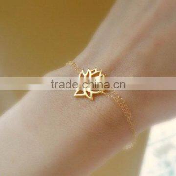 Inspirational bracelet lotus flower gold bracelet manufacturer