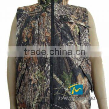 Men's double pockets camo vest woodland hunting camouflage waistcoat