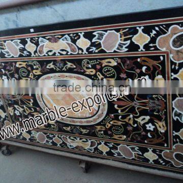 Dining Black Marble Table For Home Decoration, Rectangle Table Top