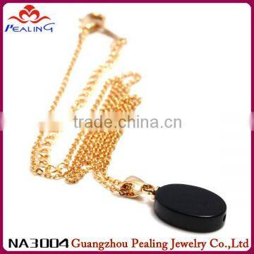 vacuum gold plated high class metal chain gemstone pendants