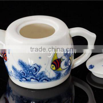 280ml Red Fish Painting Ceramic Tea Pot photo-2