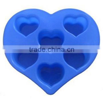 2016 New Design Heart Shape Cake Tools Silicone Cake Mold Blue