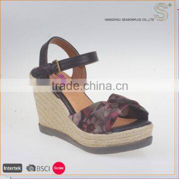 Custom 2017 wedge espadrille ladies sandals photo