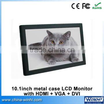 10inch metal shell full new screen tft lcd monitor with HDMI DVI input