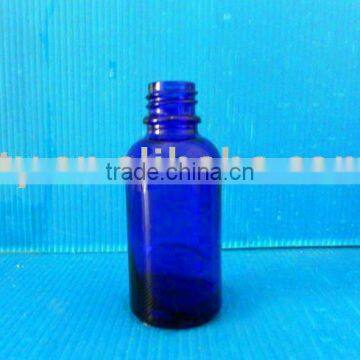 blue essential oil bottles