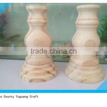 Set of 3 Unfinished Pine Wooden Candle Holder photo-5