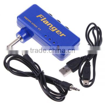 Miniature Portable Headphone Guitar AMP Amplifier Flanger Blue