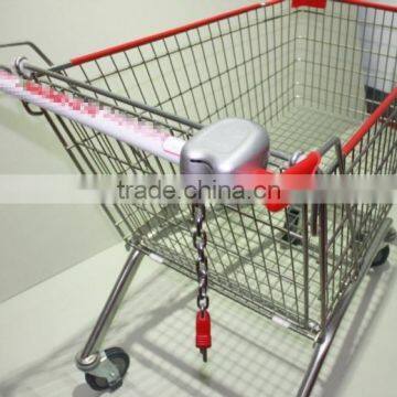 zinc alloy coin lock unfolded rolling shopping carts