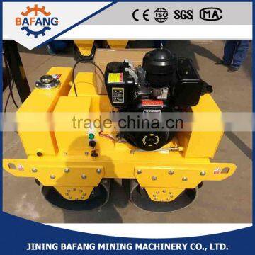 walk behind diesel engine double drum road roller