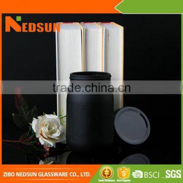 China Suppliers Keep candy or other food Good quality matte black glass jars