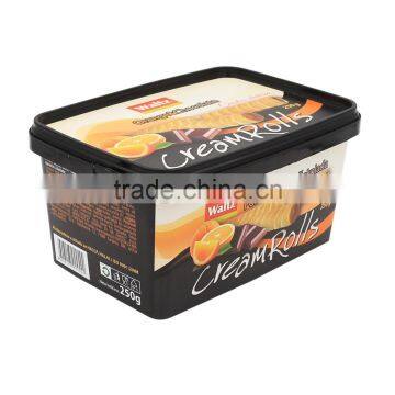 250g Cream Rolls Tubs With Lids,Food Grade Plastic Container Packaging Manufacturer photo-6