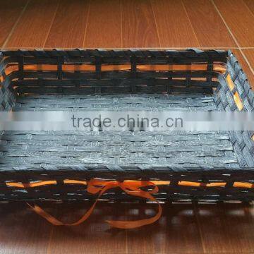 Bamboo basket cheap with ribbon French style