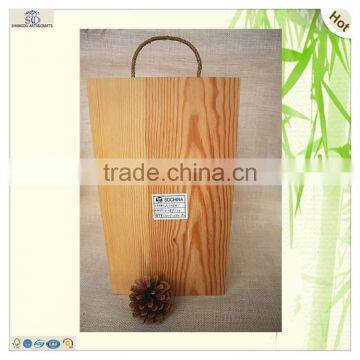 Round Hole Cutting Slid Front Wood Wine Suitcase photo-3