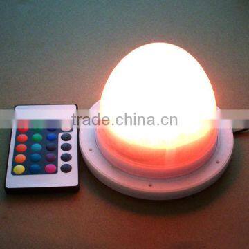 Inductive and direct charging LED furniture light base with remote control