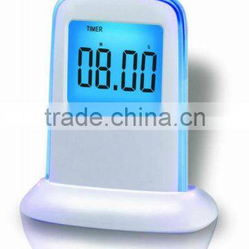 Promotional Push Panel 7-Color Changing LCD Clock photo-2