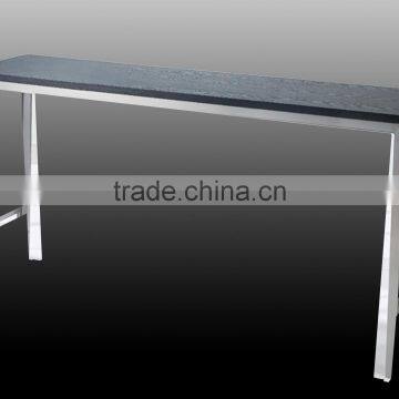 high quality brushed stainless steel bar table with tempered top or wood top LQ- BT102S