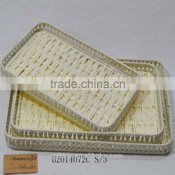 Handmade Paper Rope Woven Bread Tray photo-2