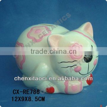 ceramic money coin bank--dolomite animal shape money box--porcelain regular coin bank