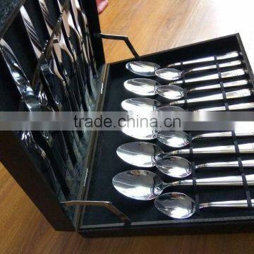 24pcs Stainless Steel Flatware Set in Red Wooden Box and High Quality and Low Price photo-5
