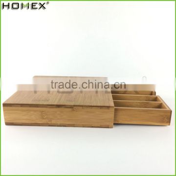 Eco-friendly Bamboo Coffee Cup Drawer/Coffee Pod Box Organizer/Homex_FSC/BSCI Factory