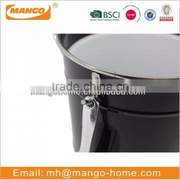 Black Painting Galvanized Steel Metal Storage Ice Bucket With Scoop With Lid photo-6