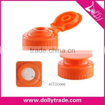 28/400mm High Quality Eco Friendly Plastic Flip Top Cap with Silicone Valve for Cosmetic Dispensing Bottle
