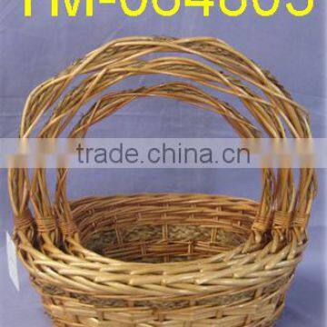 Willow Straw Basket with One Handle