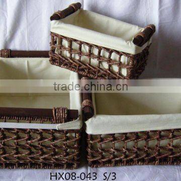 Rectangular Maize hand weaving Storage Hamper with Handle