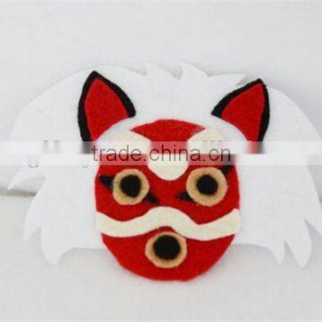 Hot sell Princess Mononoke Mask Magnet Plush Anime Felt Decoration made in China