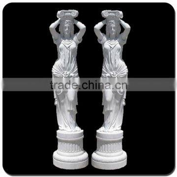 Hand Carving Woman Pillars Marble Columns for Sale photo-2