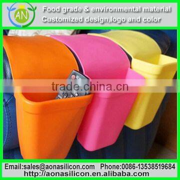 Promotional Items Fashion Cheap Silicone Car Seat Hanging Storage Box/bin,silicone Sundries Bag for Bathing Use photo-3
