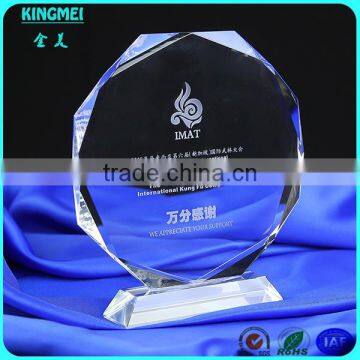 2015 Hot sale customized crystal trophy round diamond award glass trophy crystal award trophy