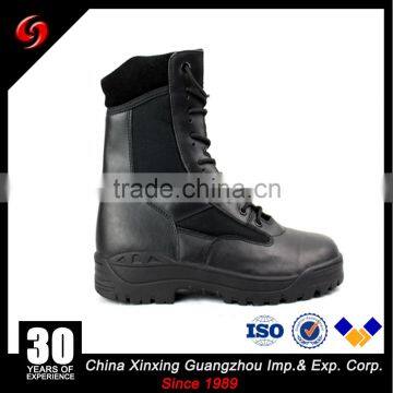 wholesale high quality genuine leather and fabric rubber sole military boots