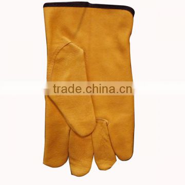 14" Yellow Color Driver's Leather Gloves