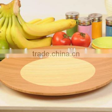 Round Bamboo Fruit Plate Pizza Tray with 2-toned in High quality, .