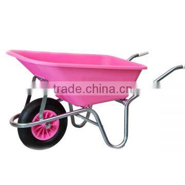 high quality UK building construction agricultural tools garden leaf cart pink wheelbarrow with CE certificate wb6414T