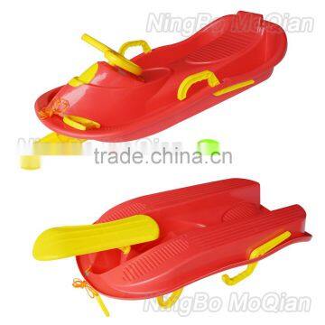 Extreme Racer Snow Sled With Brake, Backrest Steering Wheel Pull Snow Sledge Car Kids Sled Towable Snow Sleds photo-2