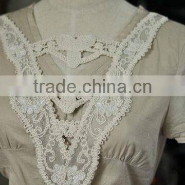 B370 2013 Fashion embroidery cotton flower garment lace collar for ladies