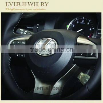 Hot sales and high grade rhinestone bling crystal car logo sticker decal design/AAA crystal car steering circle