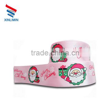 Custom Cheap Printed Grosgrain Ribbon Printed Snowman and Merry Christmas Grosgrain Ribbon