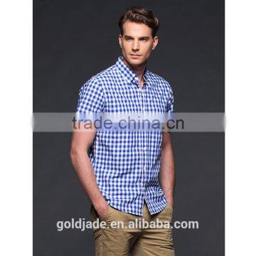 casual short sleeve shirts for men 100% Cotton Material and Plaids Pattern shirts wholesale plaid shirts