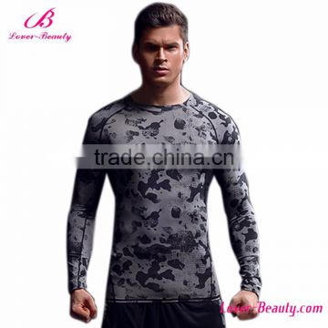 Accept Custom Camouflage Polyester Elastane Mens Sport Shirt