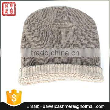 Cashmere contrast color knitting hat for men