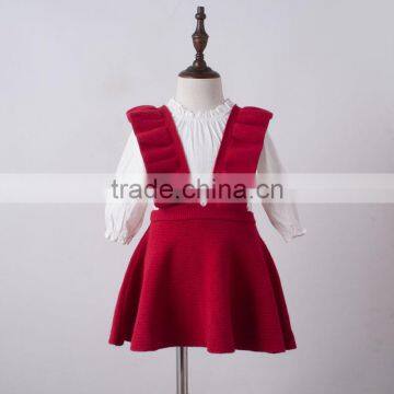 Wholesale Kids Christmas Outfit Knitted Suspender Skirt Overalls photo-4