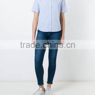 100% Cotton Girls Flower Embroidery Shirt OEM Service