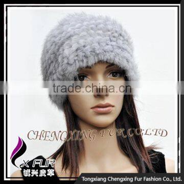 CX-C-36F Cheap Fur Hat Striped Knitted Women Mink Fur Hats photo-4