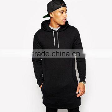 Wholesale mens 100%cotton black tall hoodies