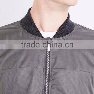 2017 New Design Stripe Print Grey Bomber Jacket 100% Polyester Shell Size Medium Custom Label Sports Jacket With Mesh Lining photo-4